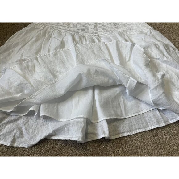 NWT J.Crew Smocked-Waist White Linen Mini Skirt XL - Picture 9 of 11